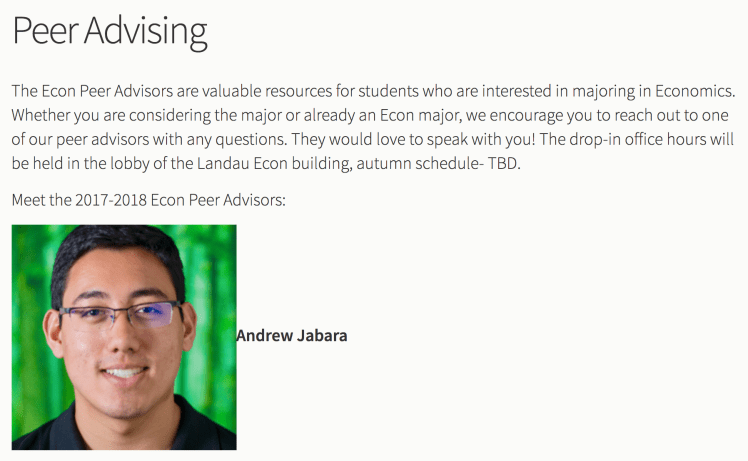 Andrew Jabara peer advisor